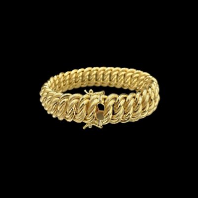 Bracelet Maille Américaine Lisse Sablé 16 mm 20.5 cm